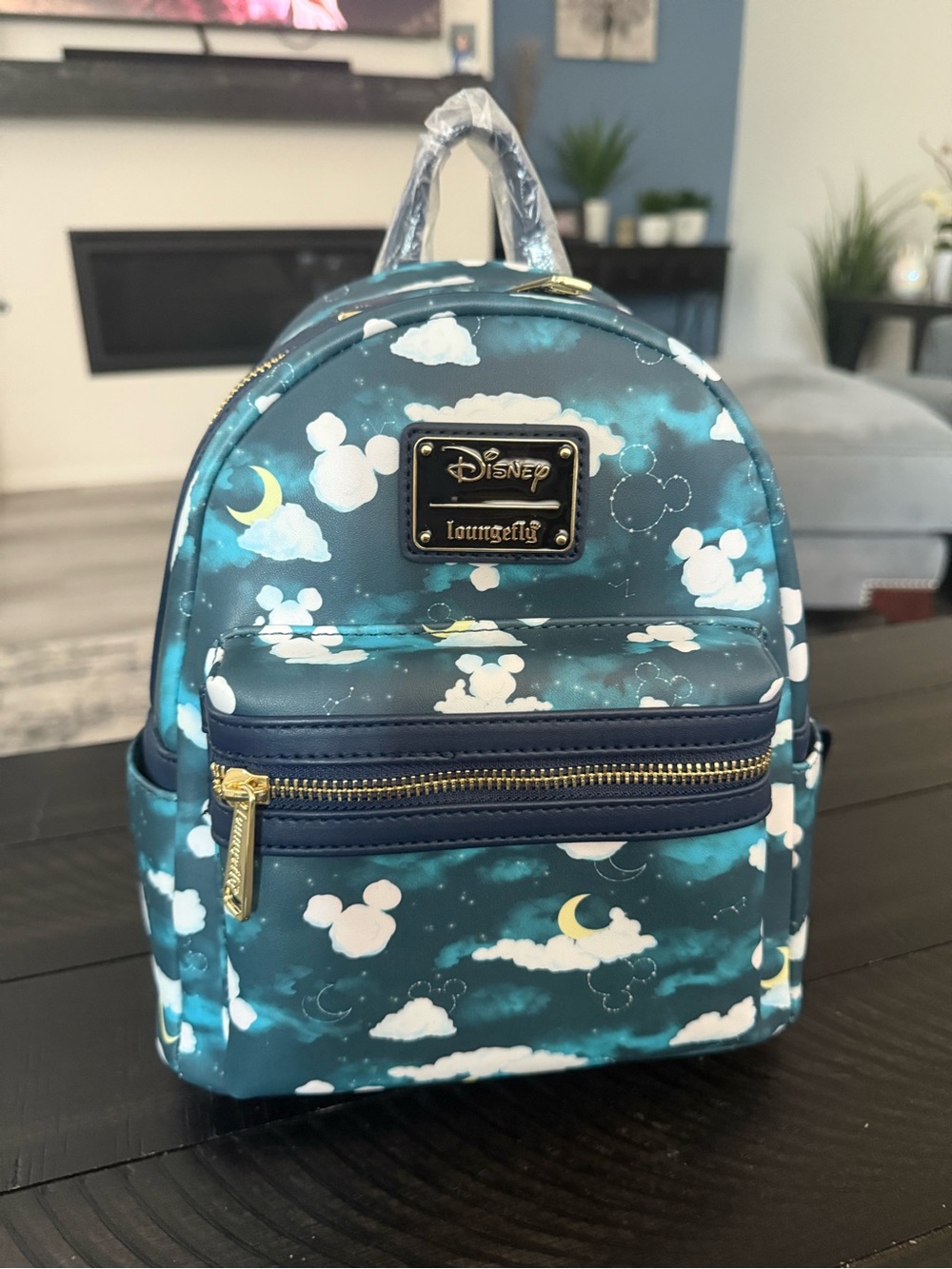 NWT Disney Loungefly Teal Mickey Cloud Mini Backpack